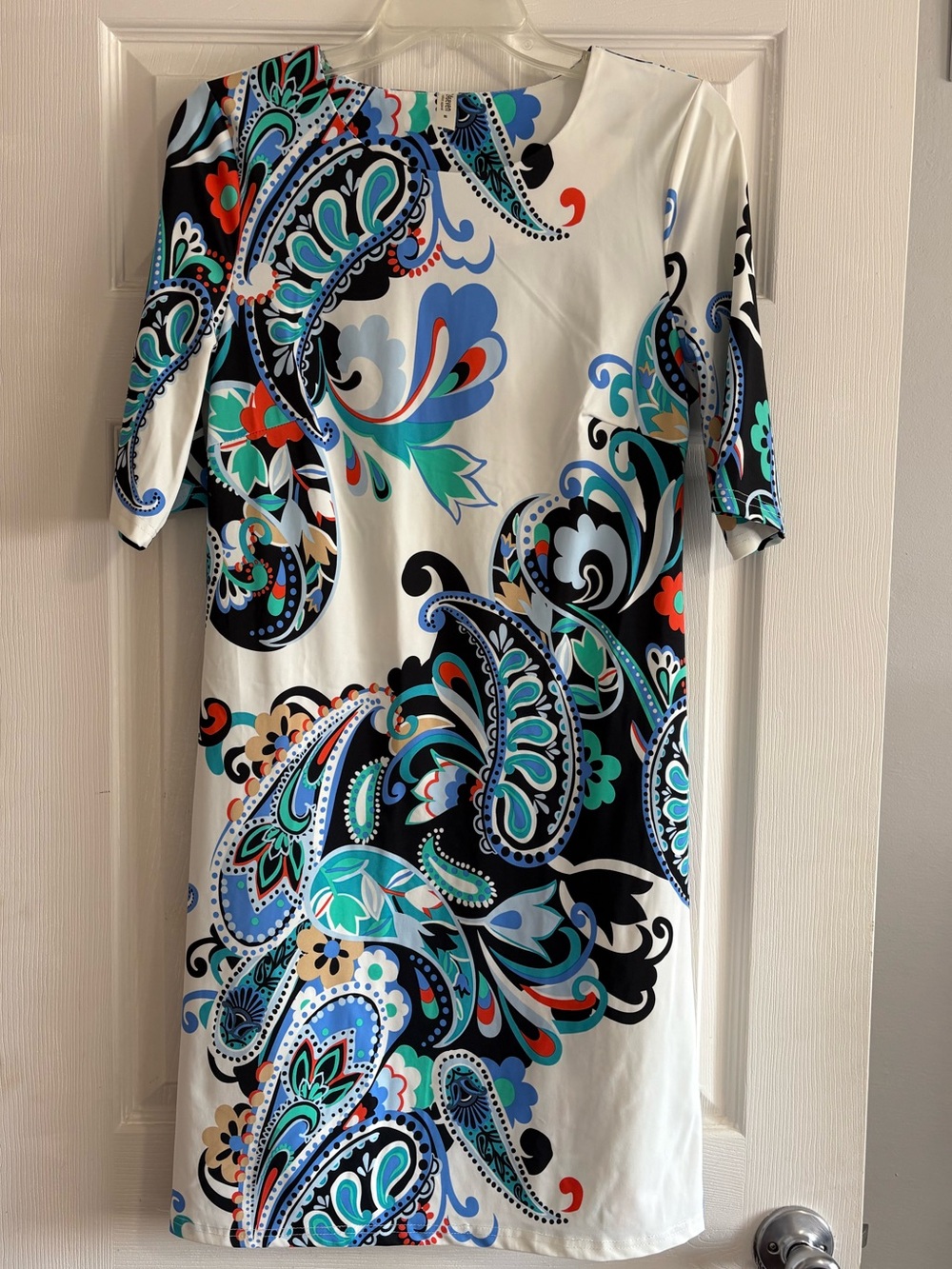 Multi color paisley print dress